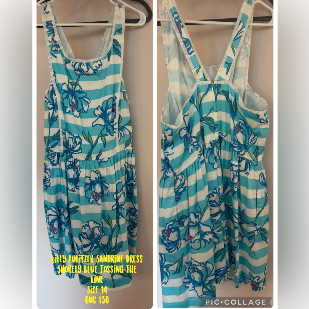 Lilly Pulitzer Teal and White Striped Dress